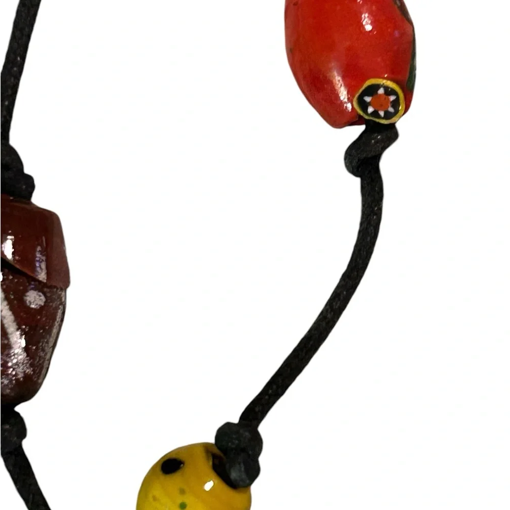 UNIQUE BELT : Colorful beads strung on black cord. Beautiful!! NEW without tags!